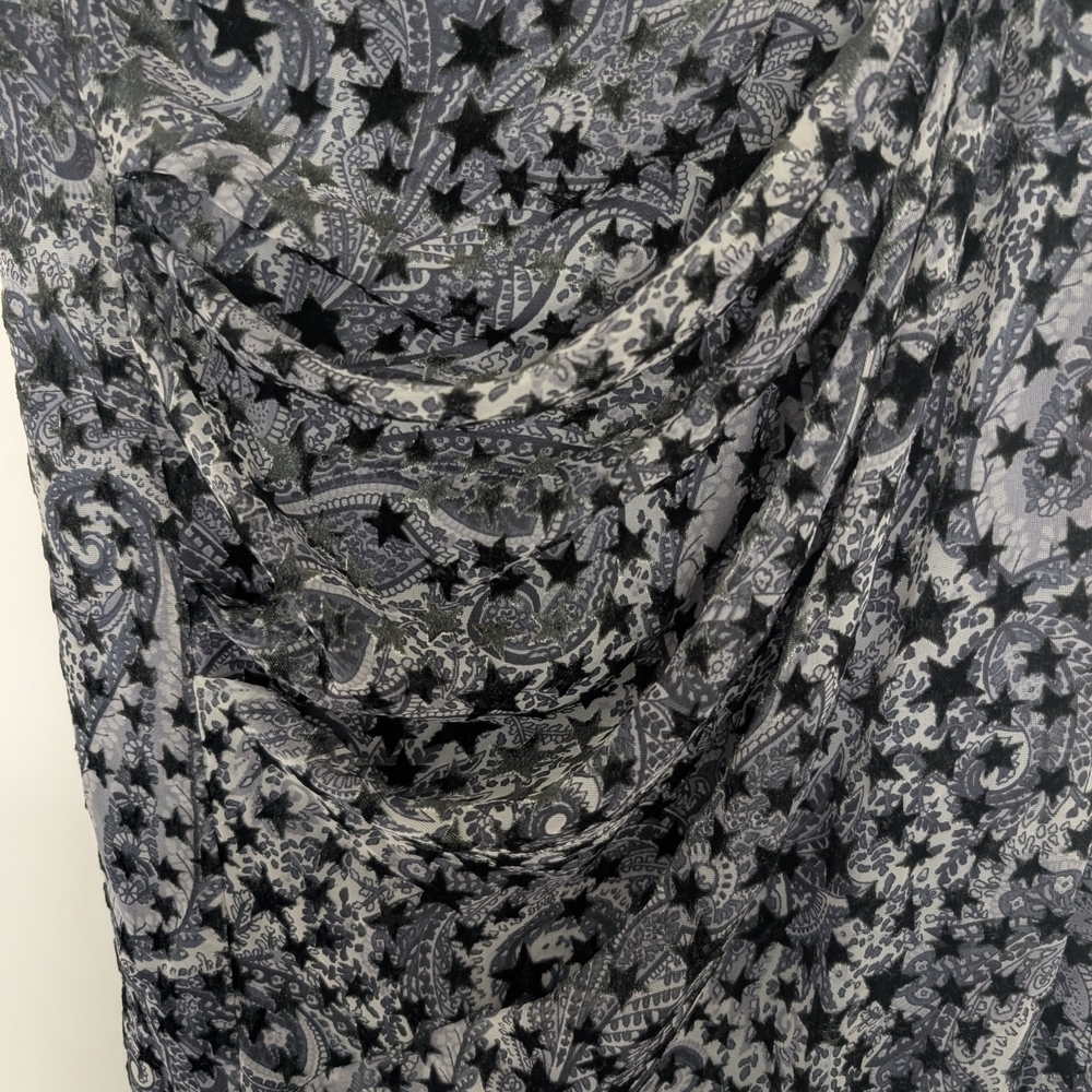 Zadig & Voltaire Jamelia Burnout Stars Skirt Fairy Designer Whimsigoth Size 38 - Picture 3 of 13